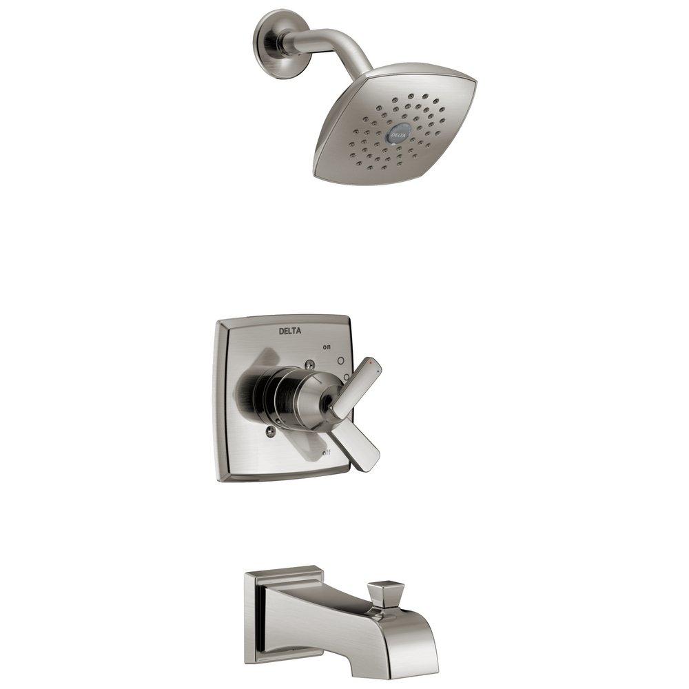 Delta Faucet Brilliance&reg; Stainless Single Handle Multi Function Bathtub & Shower Faucet Trim Only 