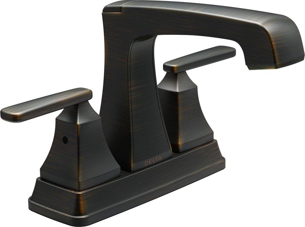 Delta Faucet Venetian Bronze Two Handle Centerset Bathroom Sink Faucet 