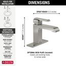 Delta Faucet Brilliance&reg; Stainless Single Handle Centerset Bathroom Sink Faucet 