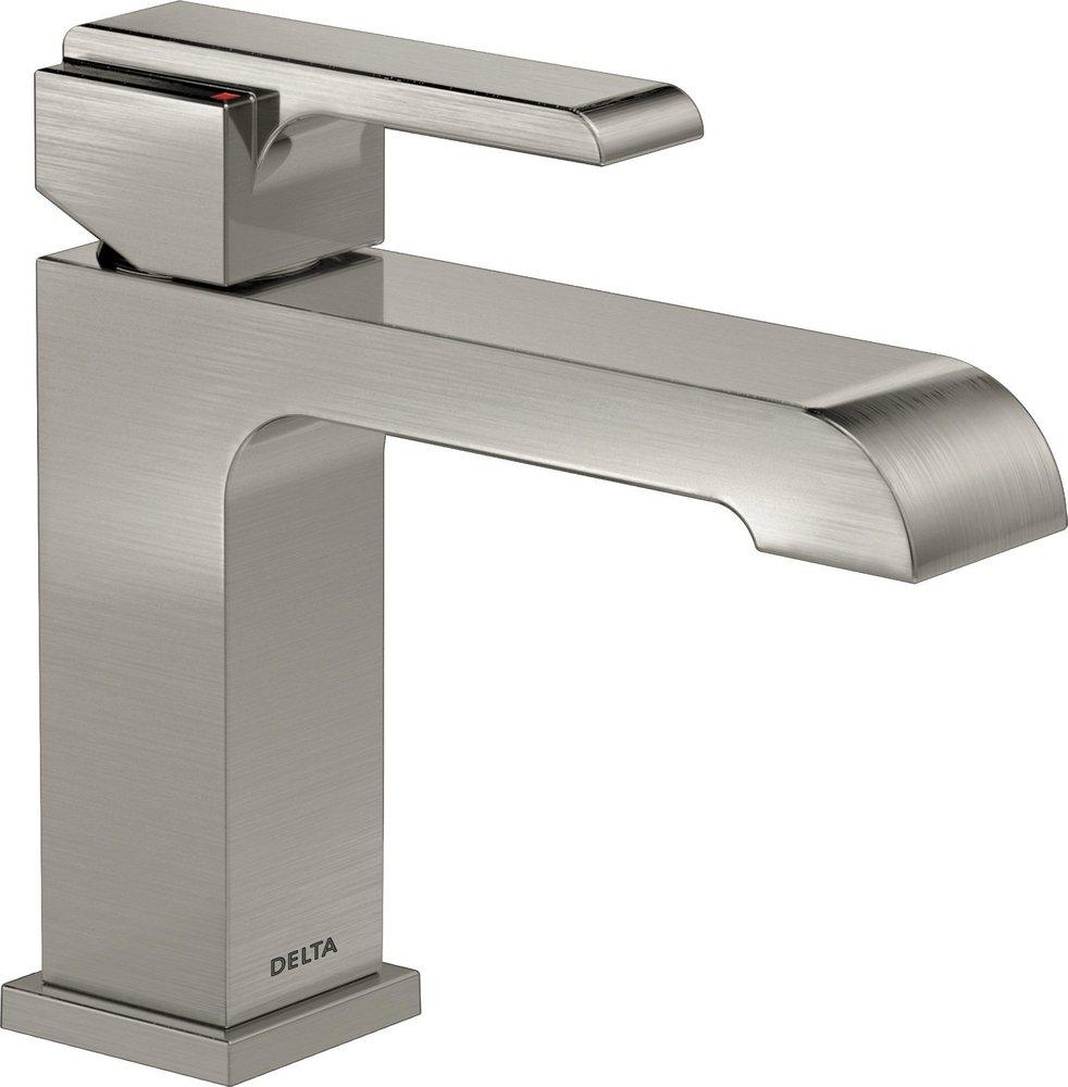 Delta Faucet Brilliance&reg; Stainless Single Handle Centerset Bathroom Sink Faucet 