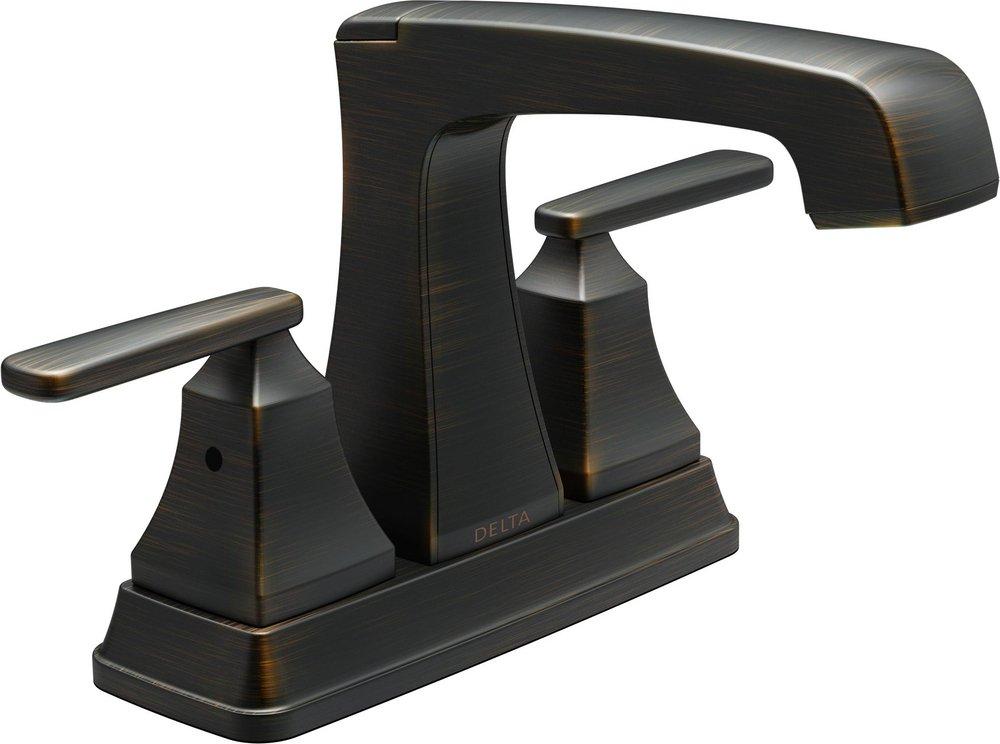 Delta Faucet Venetian Bronze Two Handle Centerset Bathroom Sink Faucet 