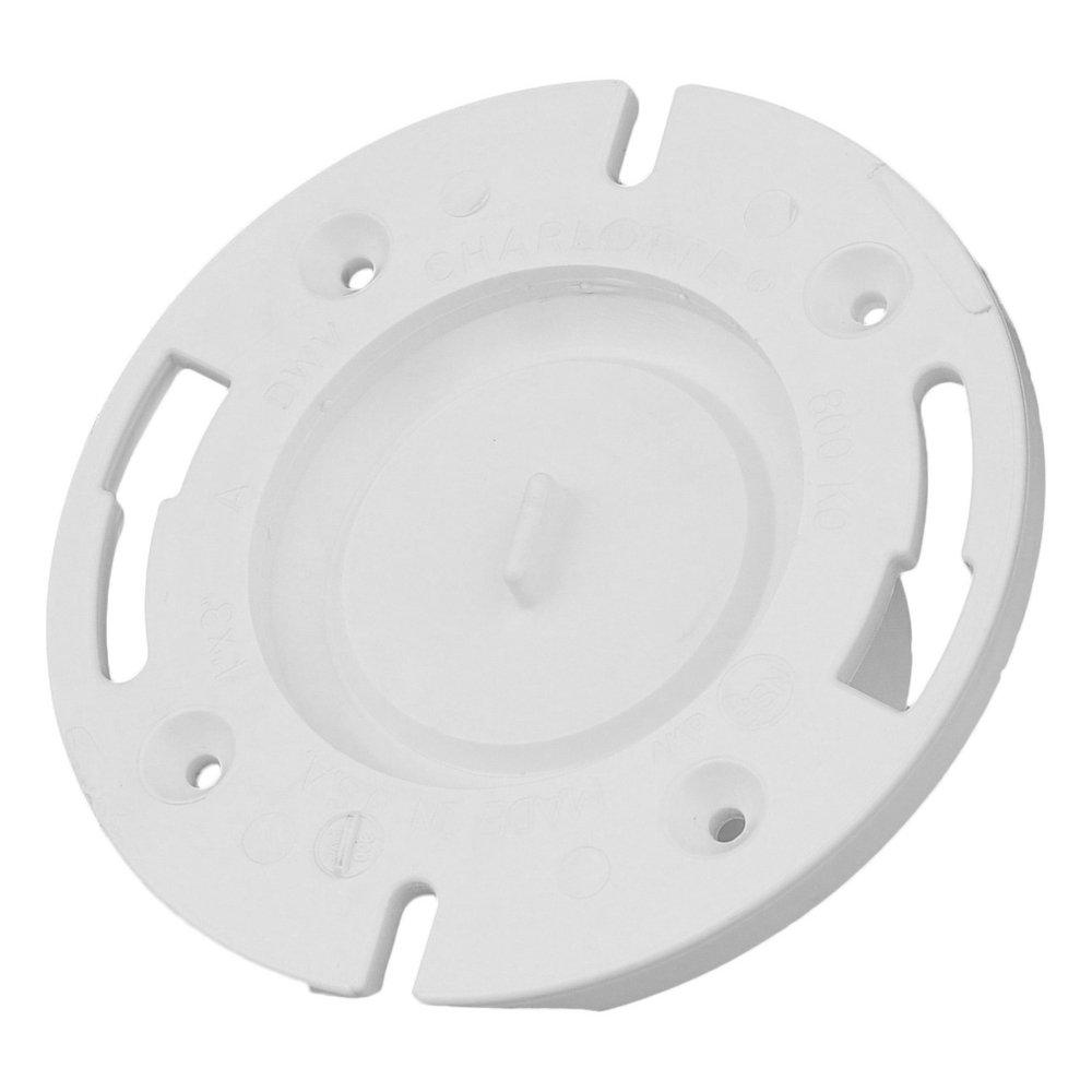 White PVC DWV Closet Flange with Knockout 
