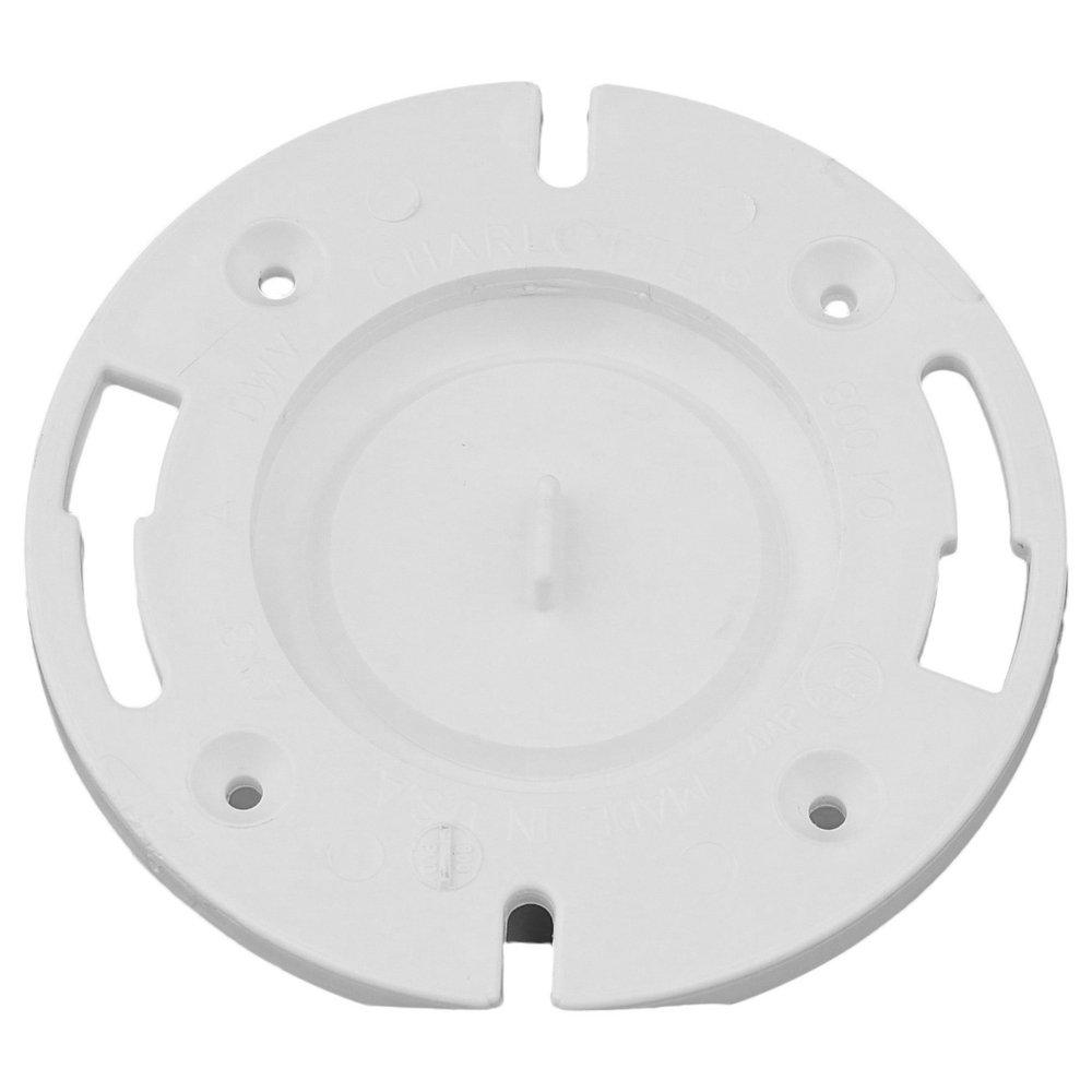 White PVC DWV Closet Flange with Knockout 