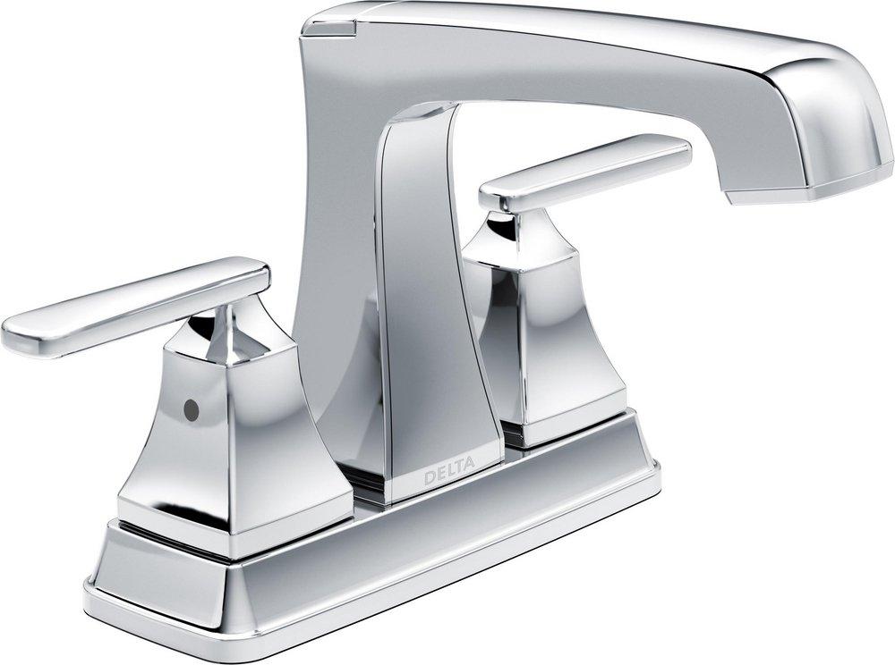 Delta Faucet Chrome Two Handle Centerset Bathroom Sink Faucet 