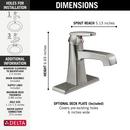 Delta Faucet Brilliance Stainless Single Handle Centerset Bathroom Sink Faucet with Pop-Up Drain Assembly 