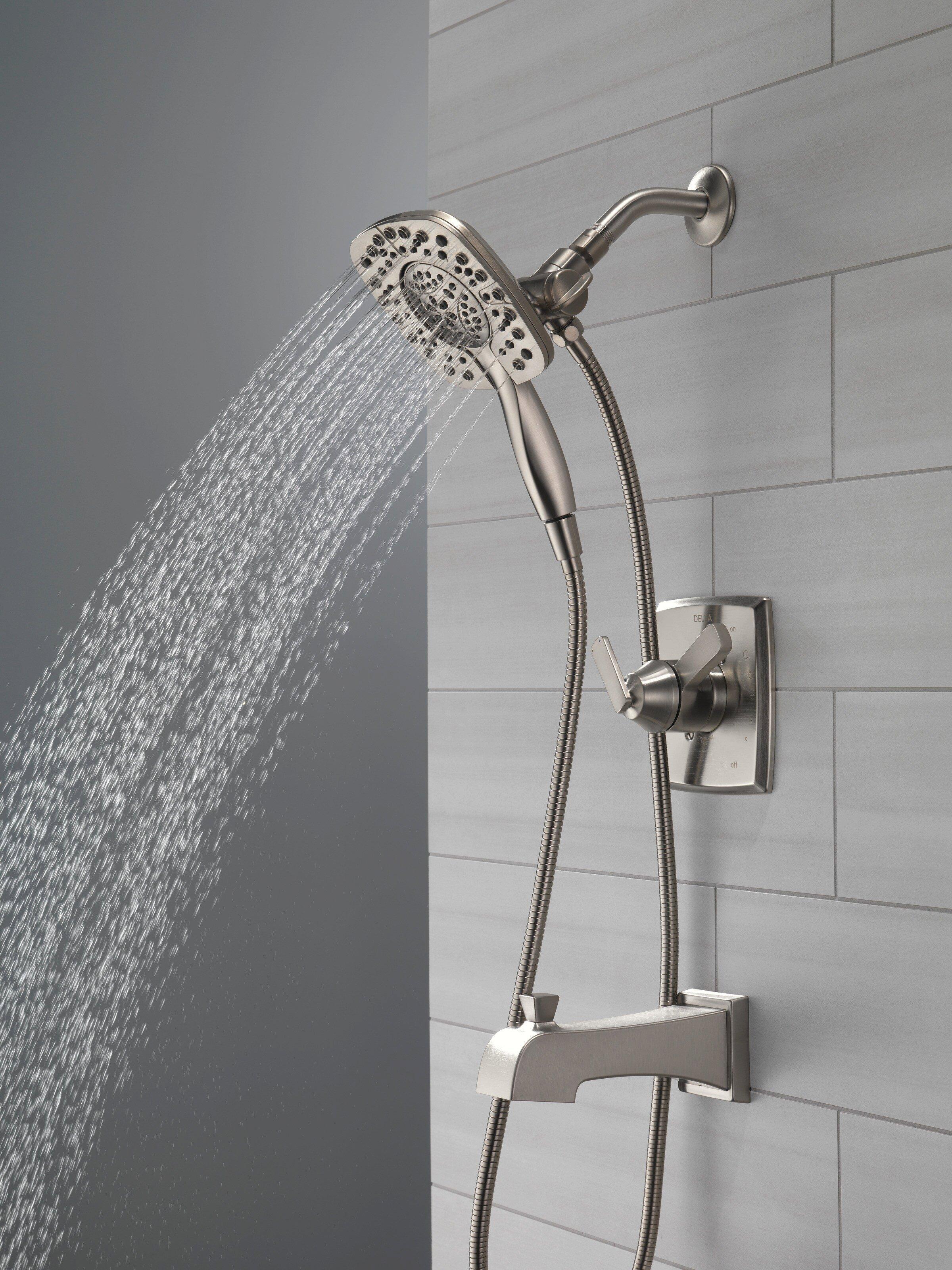 Delta Faucet Brilliance Stainless Two Handle Multi Function Bathtub & Shower Faucet (Trim Only) 