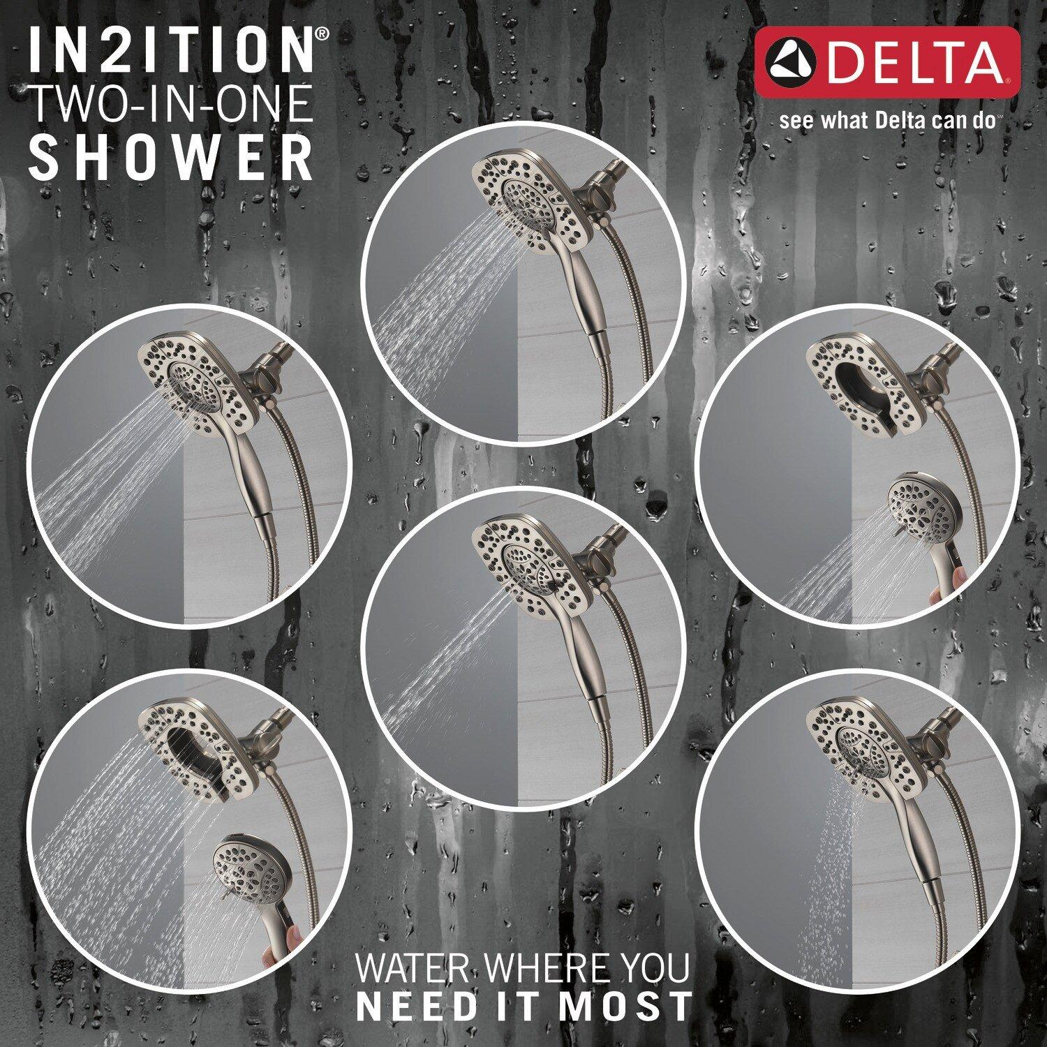Delta Faucet Brilliance Stainless Two Handle Multi Function Bathtub & Shower Faucet (Trim Only) 