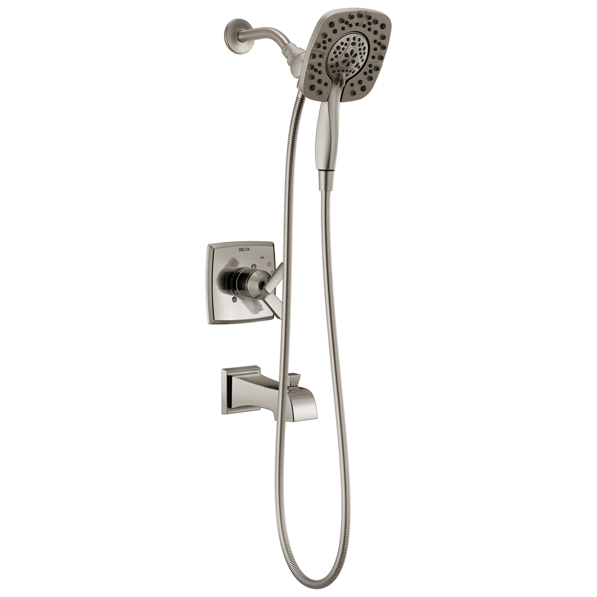 Delta Faucet Brilliance Stainless Two Handle Multi Function Bathtub & Shower Faucet (Trim Only) 