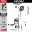 Delta Faucet Brilliance Stainless Two Handle Multi Function Bathtub & Shower Faucet (Trim Only) 
