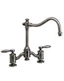 Kitchen Faucet with Double Lever Handle in Satin Nickel