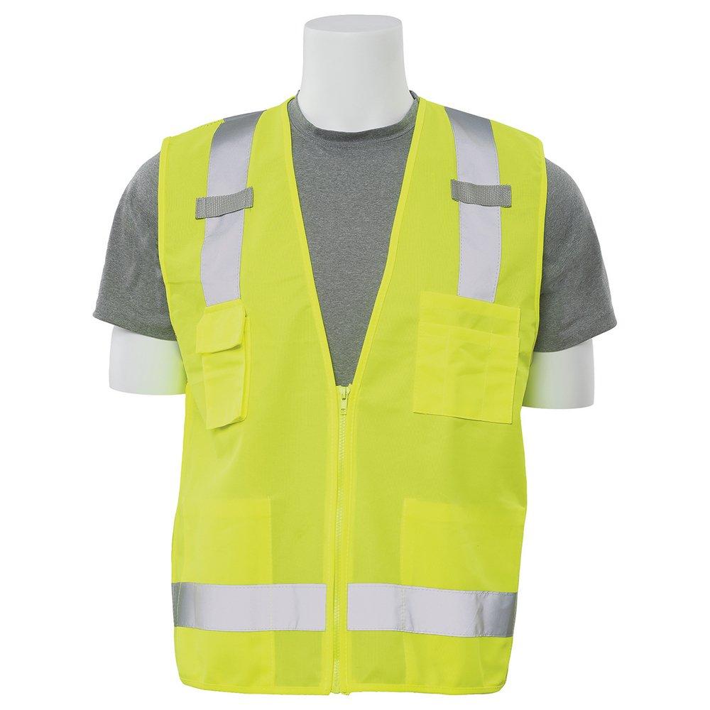 ERB Safety Hi-Viz Lime Class 2 Surveyor Vest with Tablet Pocket in Hi-Viz Lime 