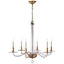 Visual Comfort & Co. Signature Antique Brass 30-1/4 x 32 in. 60W 6-Light Modern Chandelier 