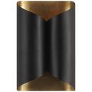 2-Light 25W 11 in. Wall Sconce in Black Brass