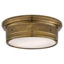 Visual Comfort & Co. Signature Hand-Rubbed Antique Brass 14 in. 60W 2-Light Medium E-26 Flush Mount Ceiling Fixture 