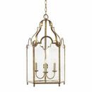 60W 3-Light Candelabra E-12 Pendant Light in Gilded Iron