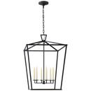 Visual Comfort & Co. Signature Aged Iron 60W 6-Light Candelabra E-12 Base Foyer Lantern Ceiling Light 