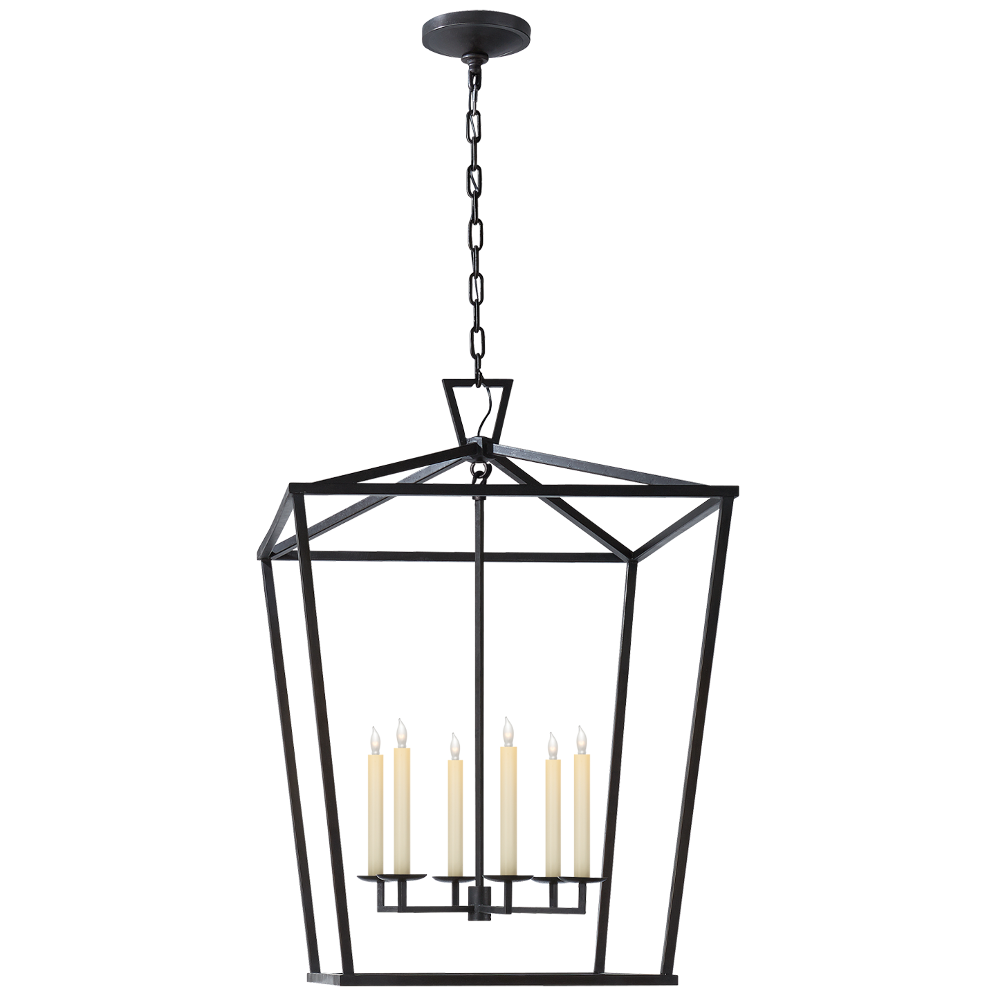 Visual Comfort & Co. Signature Aged Iron 60W 6-Light Candelabra E-12 Foyer Lighting 