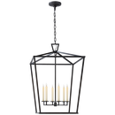 Visual Comfort & Co. Signature Aged Iron 60W 6-Light Candelabra E-12 Foyer Lighting 