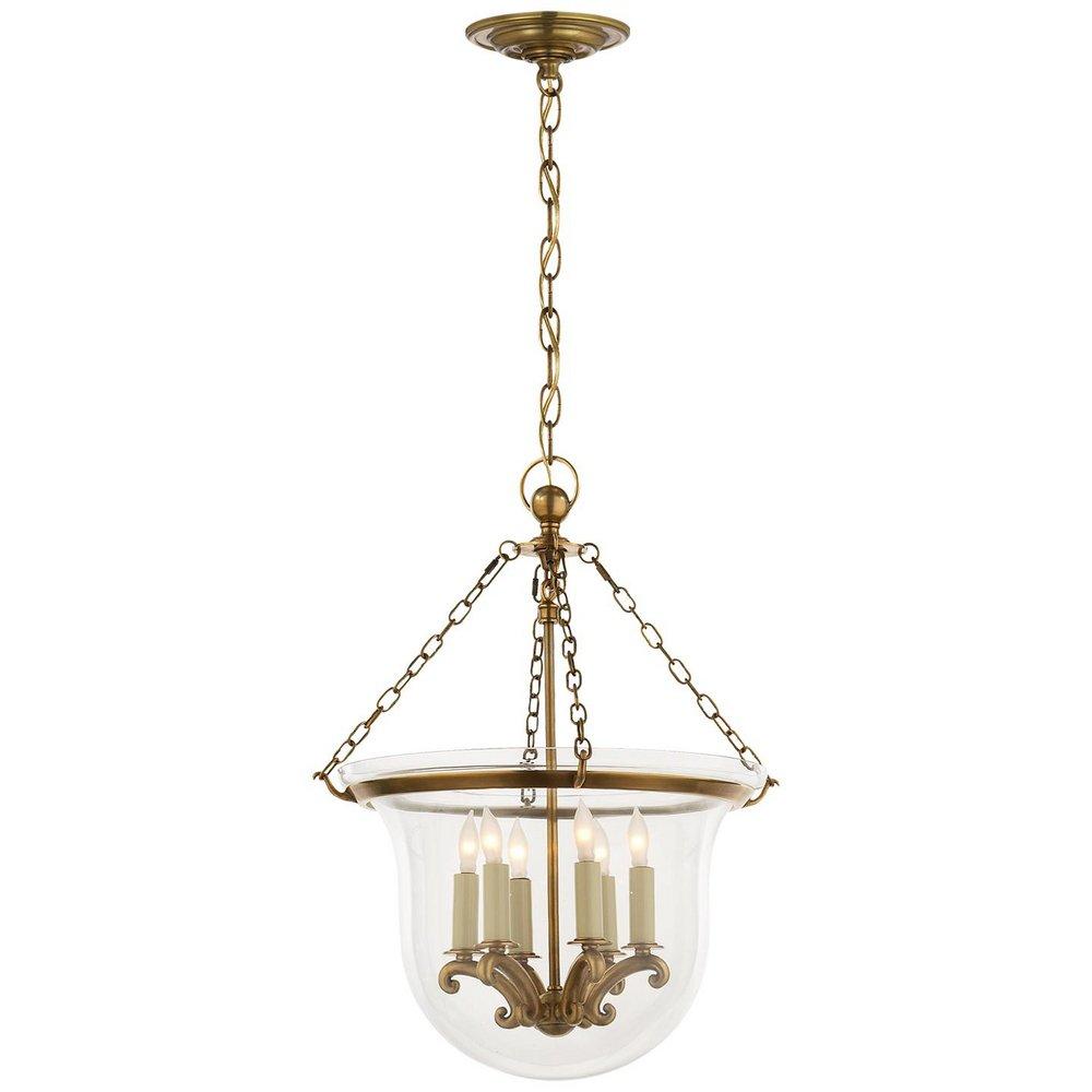 Visual Comfort & Co. Signature Antique Burnished Brass 60W 6-Light Candelabra E-12 Pendant Light 