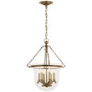 60W 6-Light Candelabra E-12 Pendant Light in Antique Burnished Brass