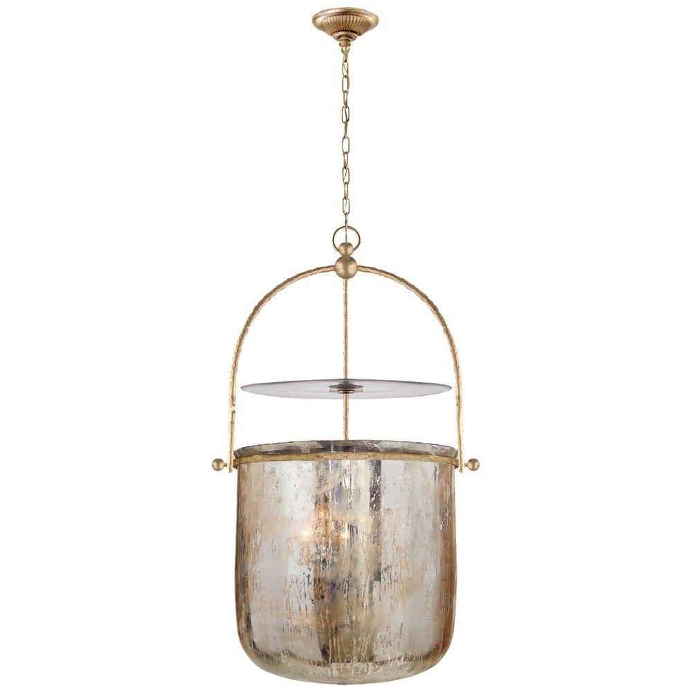 Visual Comfort & Co. Signature Gilded Iron 60W 4-Light Candelabra E-12 Pendant Light 