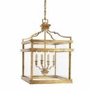 Visual Comfort & Co. Signature Gilded Iron 60W 4-Light Candelabra E-12 Outdoor Pendant 