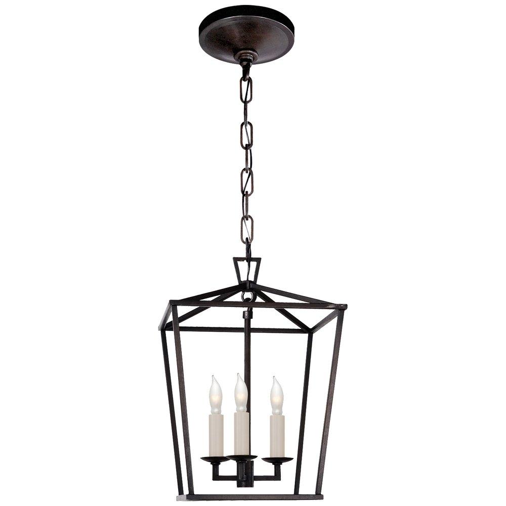 Visual Comfort & Co. Signature Aged Iron 60W 3-Light Foyer Lantern 