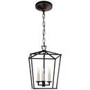 Visual Comfort & Co. Signature Aged Iron 60W 3-Light Foyer Lantern 