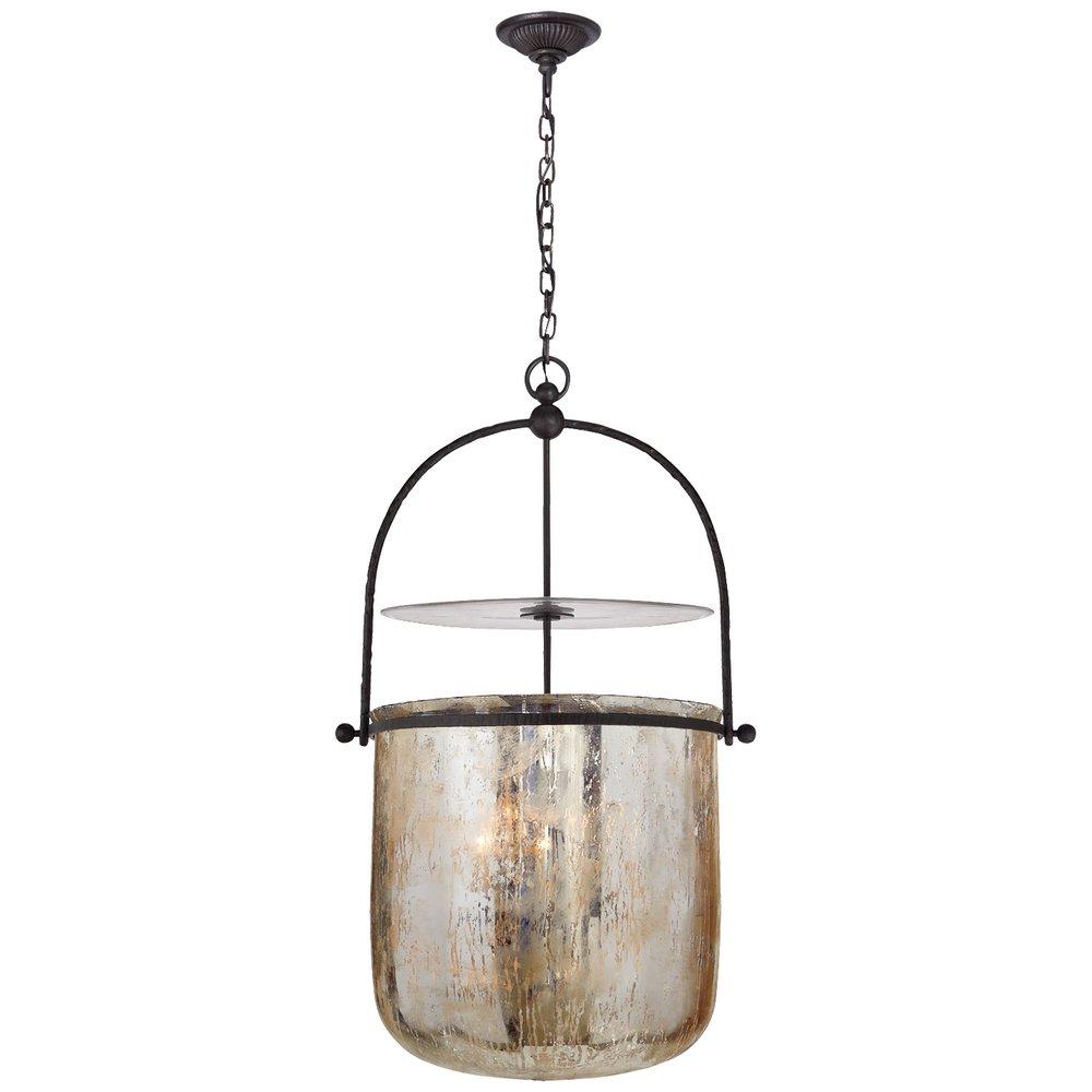 Visual Comfort & Co. Signature Aged Iron 60W 4-Light Candelabra E-12 Incandescent Outdoor Pendant 