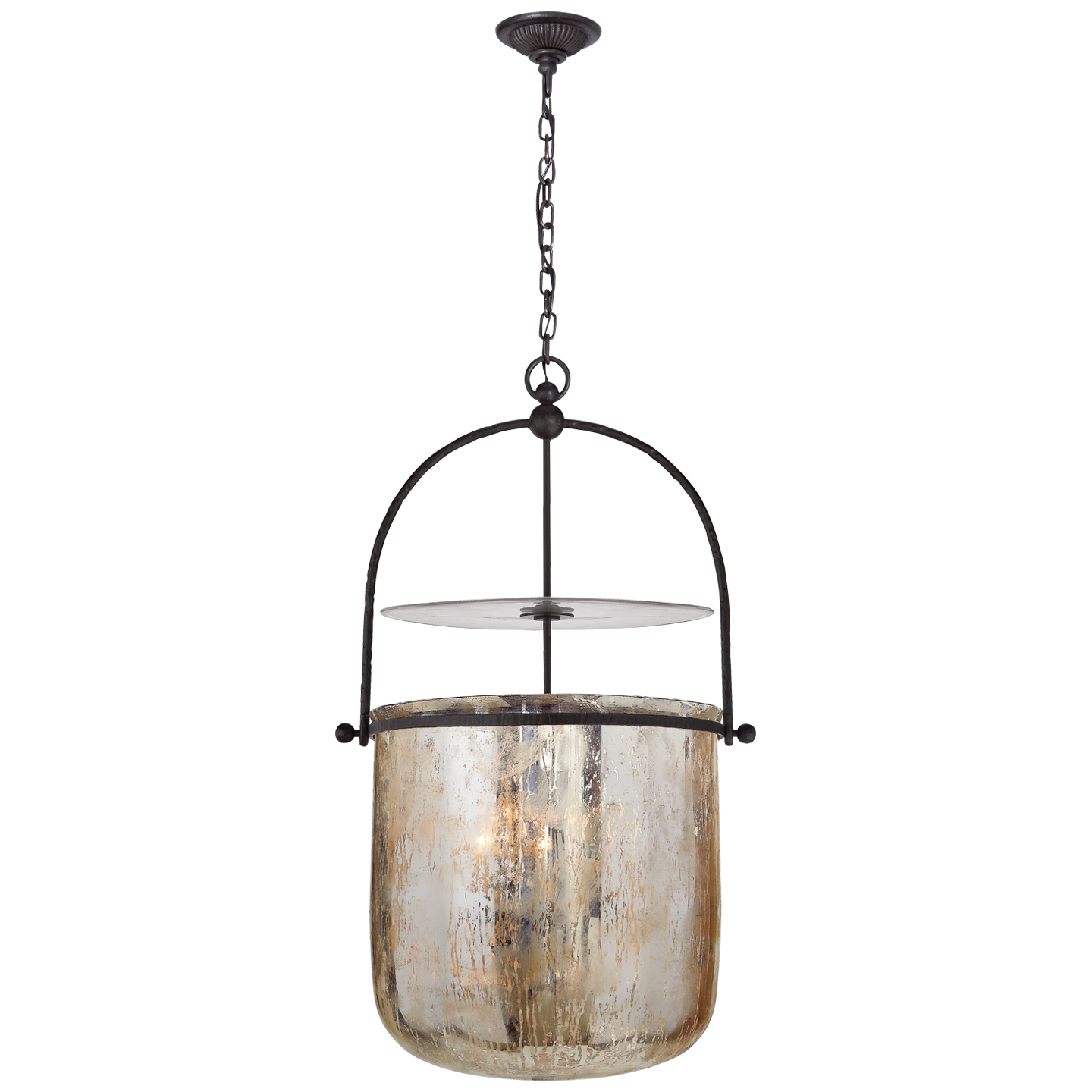Visual Comfort & Co. Signature Aged Iron 60W 4-Light Candelabra E-12 Incandescent Outdoor Pendant 