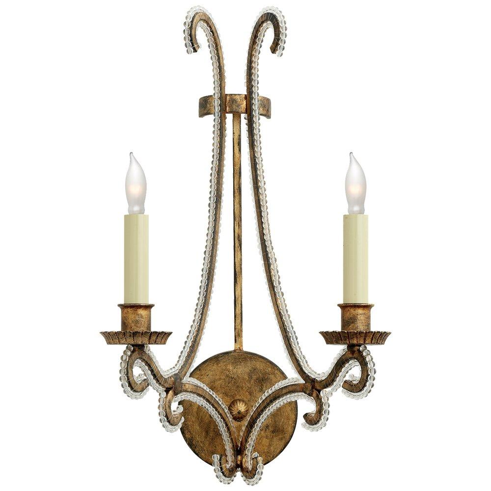 Visual Comfort & Co. Signature Gilded Iron 2-Light 60W 16-3/4 in. Wall Sconce 