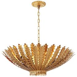 10-1/2 x 25-1/2 in. 60W 6-Light Casual Chandelier in Gild