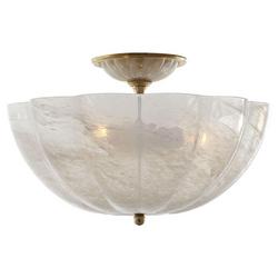 60W 3-Light Candelabra E-12 Semi-Flush Mount Ceiling Fixture in Hand-Rubbed Antique Brass