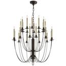 Visual Comfort & Co. Signature Aged Iron 31 x 28-3/4 in. 40W 3-Tier 24-Light Contemporary Chandelier 