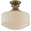 Visual Comfort & Co. Signature Hand-Rubbed Antique Brass 14 x 14-1/4 in. 75W 1-Light Flush Mount Ceiling Fixture 