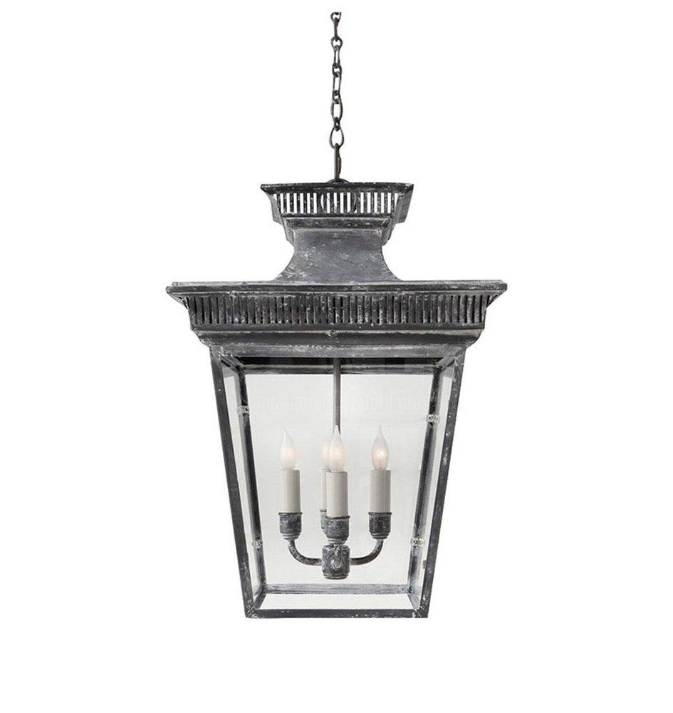 Visual Comfort & Co. Signature Weathered Zinc 60W 4-Light Candelabra E-12 Base Foyer Pendant Ceiling Light 