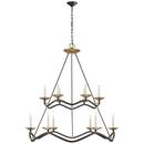 Visual Comfort & Co. Signature Aged Iron 60W 12-Light Candelabra E-12 Incandescent Chandelier 
