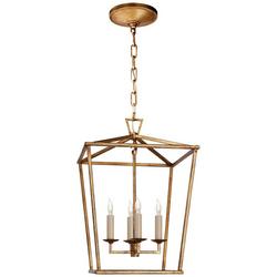 60W 4-Light Foyer Lantern in Gilded Iron