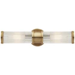 2-Light 40W 17-1/2 in. Wall Sconce in Natural Brass