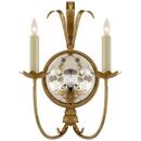 7-3/4 in. 60W 2-Light Wall Sconce in Gilded Iron