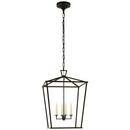 Visual Comfort & Co. Signature Aged Iron with Wax 60W 4-Light Foyer Lantern 