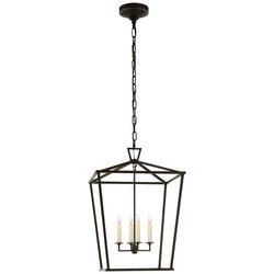 60W 4-Light Foyer Lantern in Aged Iron with Wax