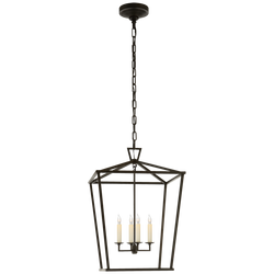 60W 4-Light Foyer Lantern in Aged Iron with Wax