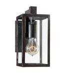 5 x 10-1/2 in. 60W 1-Light Framed Short Outdoor Wall Sconce in Aged Iron