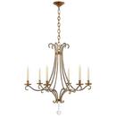 Visual Comfort & Co. Signature Gilded Iron 60W 6-Light Candelabra E-12 Incandescent Chandelier 