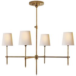 32-3/4 x 36 in. 60W 1-Tier 4-Light Modern Chandelier in Hand-Rubbed Antique Brass