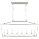 6-Light Linear Pendant Ceiling Light in Polished Nickel