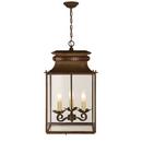 Visual Comfort & Co. Signature Antique Zinc 12 x 21 in. 180W 3-Light Ceiling Mount Candelabra E-12 Outdoor Small Lantern 
