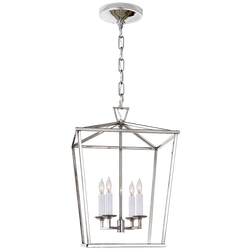 Candelabra E-12 Ceiling Light Lantern in Polished Nickel