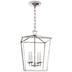 Candelabra E-12 Ceiling Light Lantern in Polished Nickel